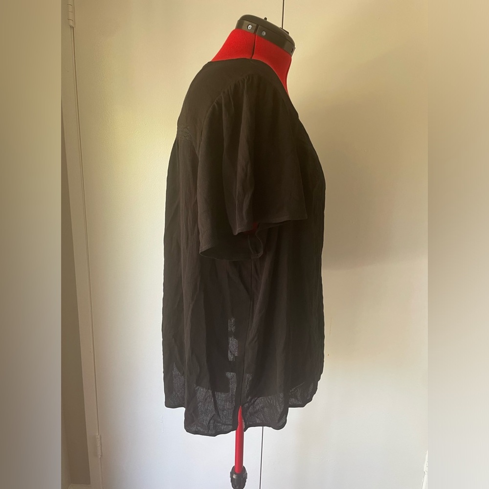 Torrid Black Flutter Sleeve Button Front Top. - image 3